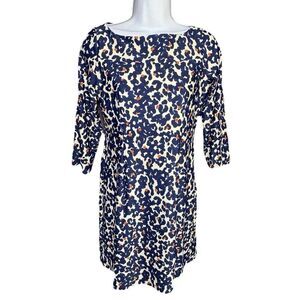 Jude Connally 3/4 Sleeve Shift Dress Women’s Size XS Blue Pattern Style 123